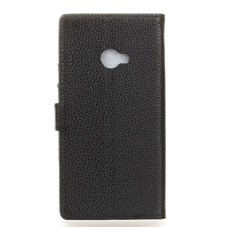 Litchi Texture Genuine Leather Wallet Cellphone Case for Xiaomi Mi Note 2 - Black-2