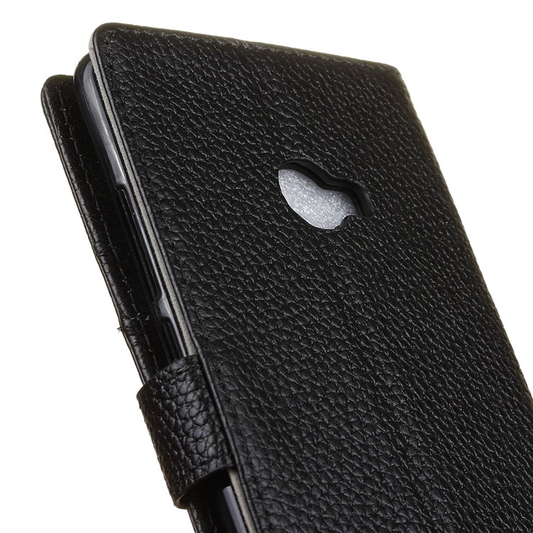 Litchi Texture Genuine Leather Wallet Cellphone Case for Xiaomi Mi Note 2 - Black-3