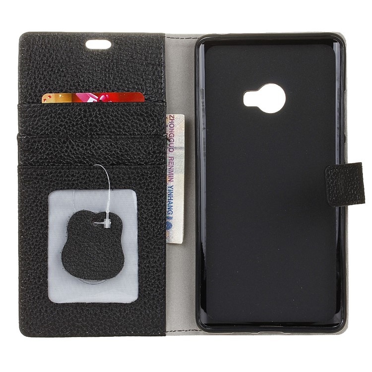 Litchi Texture Genuine Leather Wallet Cellphone Case for Xiaomi Mi Note 2 - Black-4