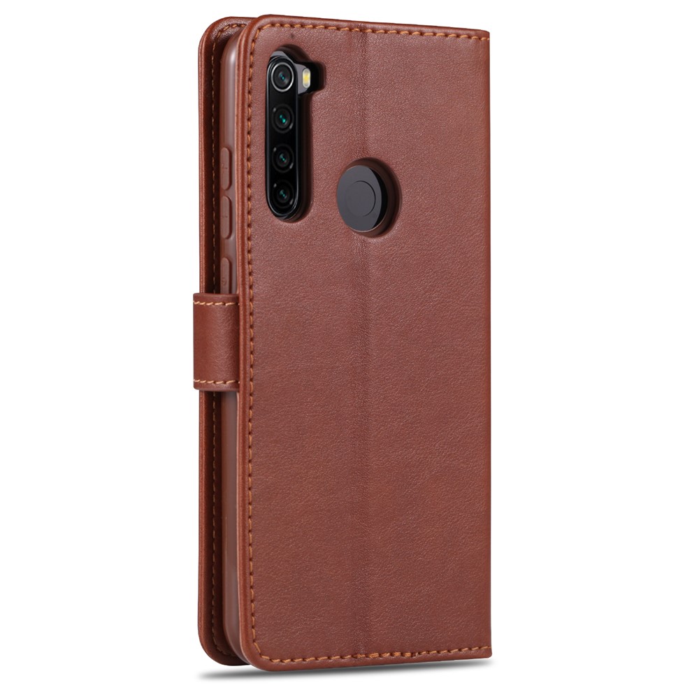 Custodia Per Telefono Del Portafoglio in Pelle Azns PU Per Xiaomi Redmi Note 8T - Marrone-3