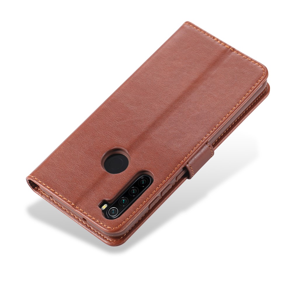 Caixa de Telefone da Carteira de Couro PU AZNS Para Xiaomi Redmi Note 8T - Castanho