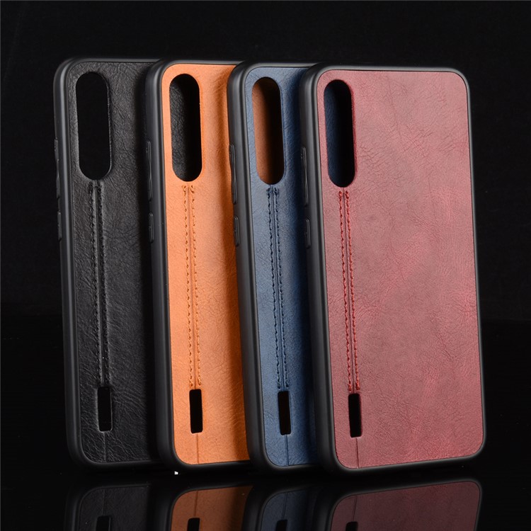 Leather Coated PC + TPU Hybrid Shell Cover for Xiaomi Mi CC9e/A3 - Black-8