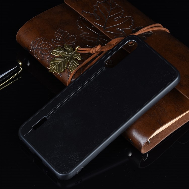 Leather Coated PC + TPU Hybrid Shell Cover for Xiaomi Mi CC9e/A3 - Black-9