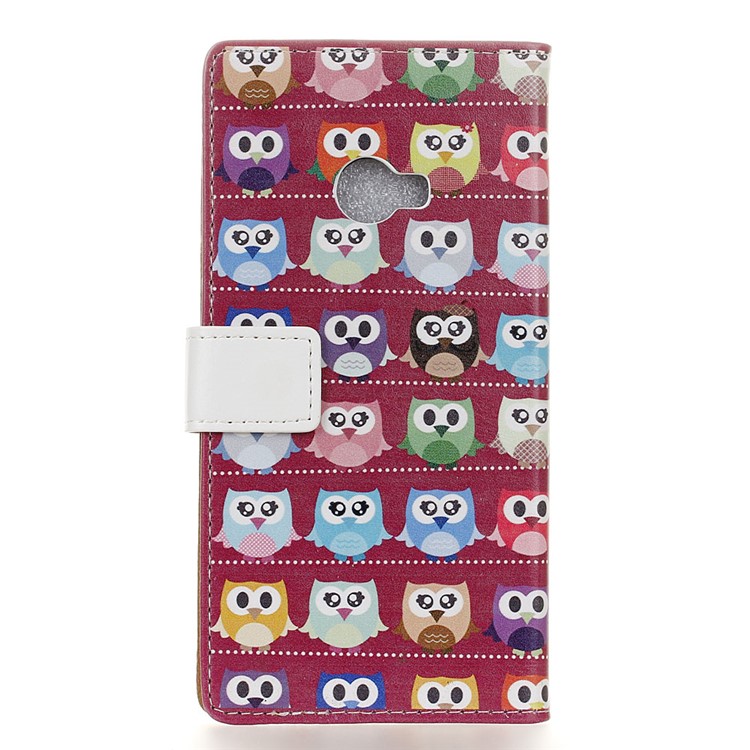 Patterned Leather Wallet Case for Xiaomi Mi Note 2 - Mini Owls Purple Background-2