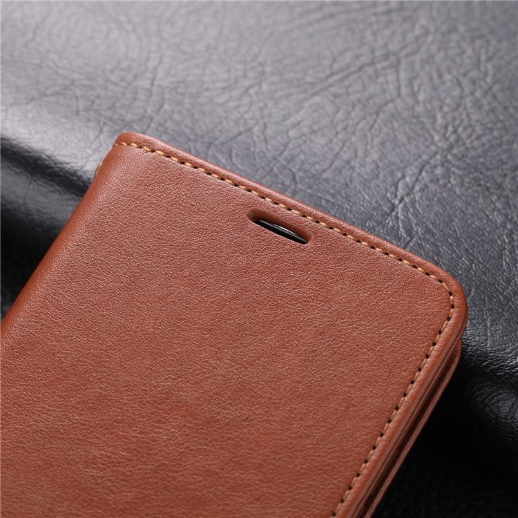 AZNS Leather Phone Cover Wallet Case for Xiaomi Mi CC9 Pro/Note 10 - Brown-3