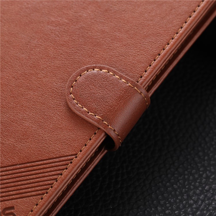 AZNS Leather Phone Cover Wallet Case for Xiaomi Mi CC9 Pro/Note 10 - Brown-6