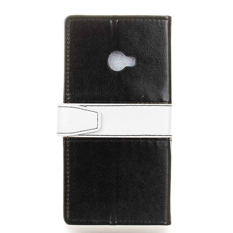 Contrast Color Wallet Cell Phone Case Leather Cover for Xiaomi Mi Note 2 - Black-2