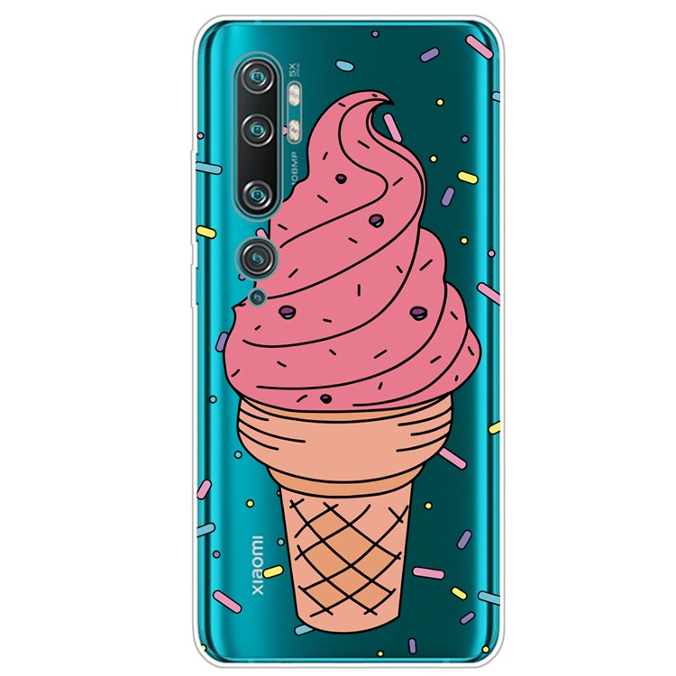 Impressão Padrão IMD TPU Tampa Do Telefone Macio Para Xiaomi Mi CC9 PRO / Mi Nota 10 - Sorvete-1