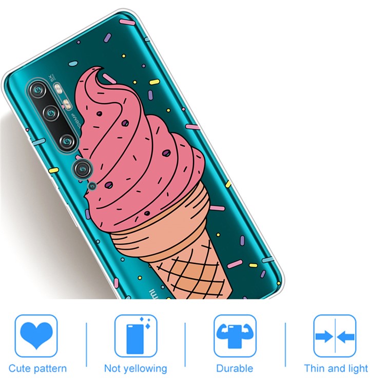 Impressão Padrão IMD TPU Tampa Do Telefone Macio Para Xiaomi Mi CC9 PRO / Mi Nota 10 - Sorvete-3