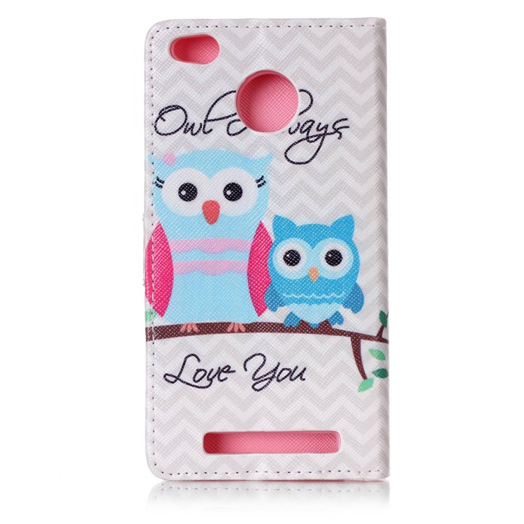 Patterned Leather Wallet Phone Case for Xiaomi Redmi 3s - Owl Always Love You-2