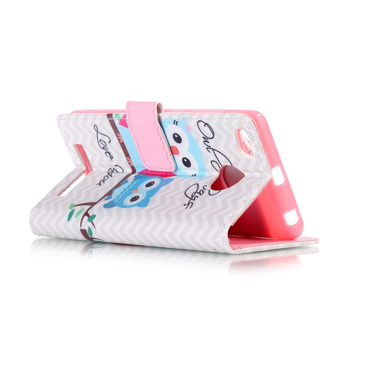 Patterned Leather Wallet Phone Case for Xiaomi Redmi 3s - Owl Always Love You-5