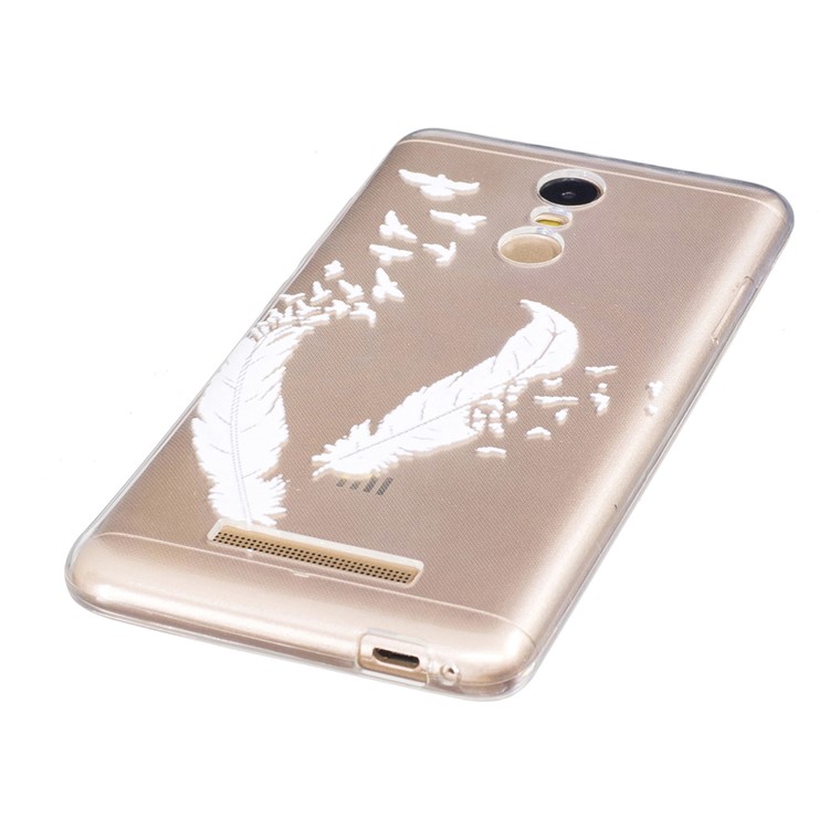 Embossed Pattern Printing TPU Case for Xiaomi Redmi Note 3 / Note 3 Pro - White Feathers-3