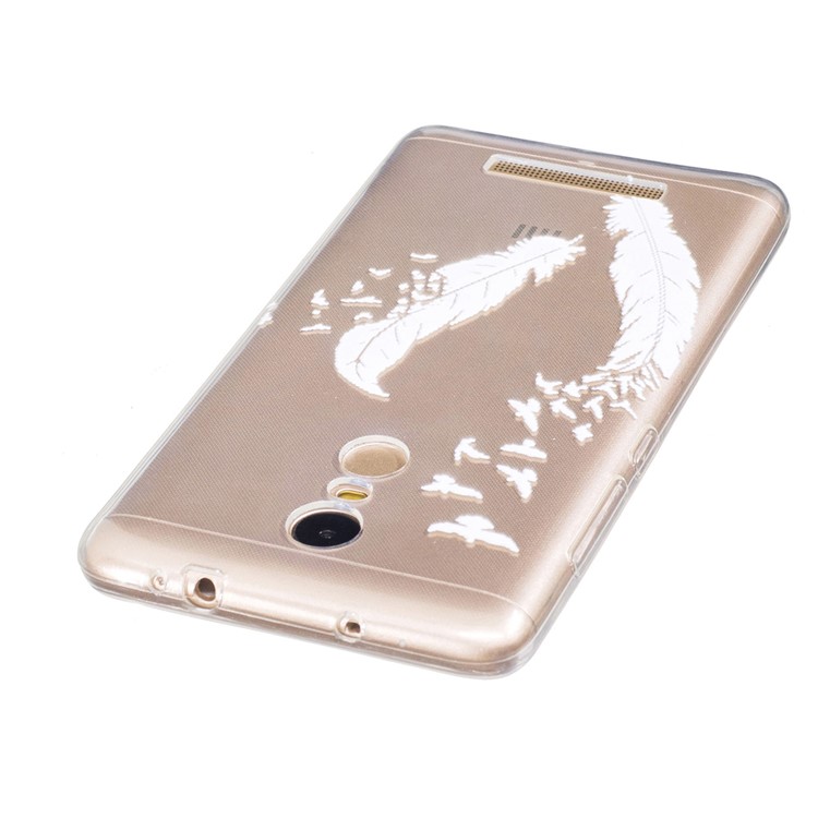Embossed Pattern Printing TPU Case for Xiaomi Redmi Note 3 / Note 3 Pro - White Feathers-4