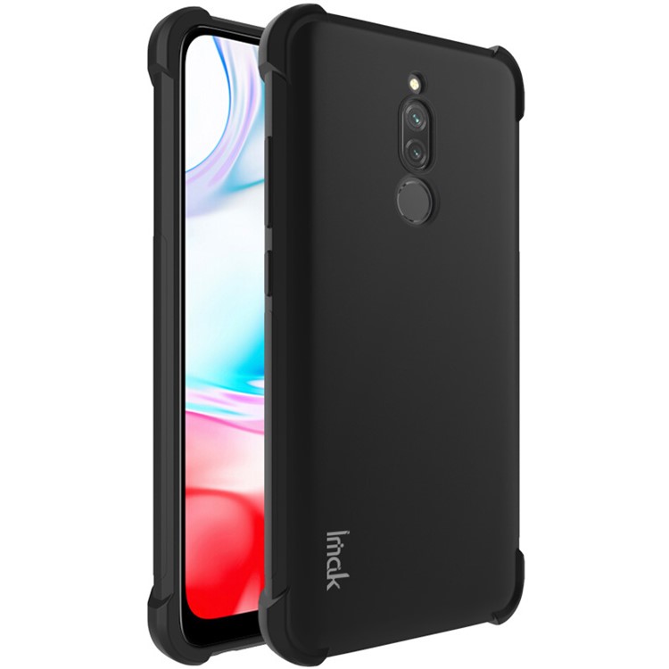 IMAK Anti-drop TPU Shell + Explosion-proof Screen Film for Xiaomi Redmi 8 - Metal Black