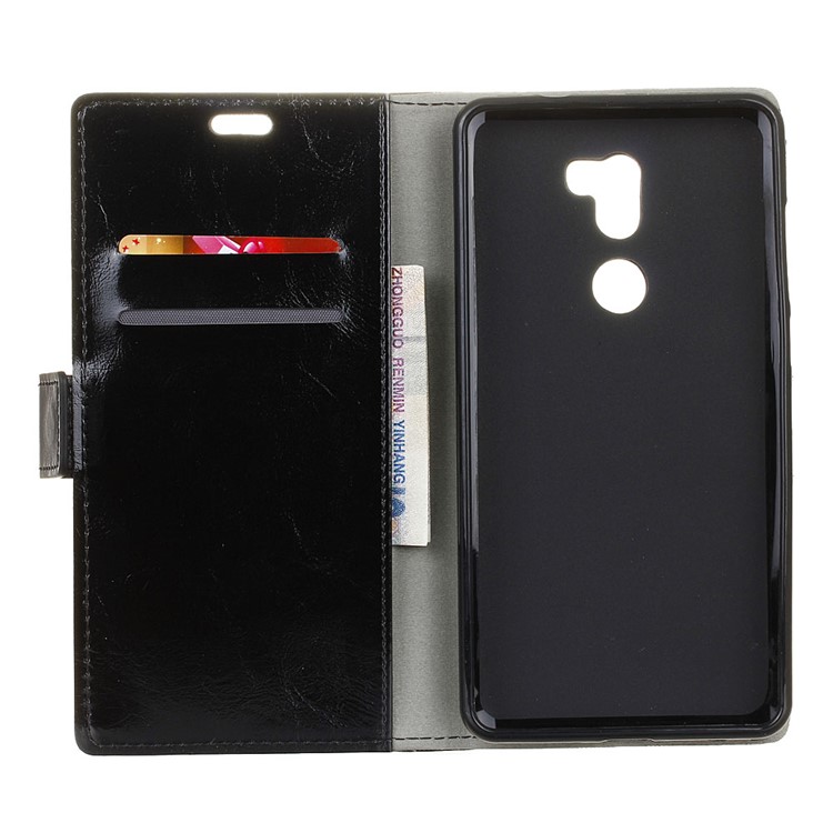 Crazy Horse Leather Wallet Case for Xiaomi Mi 5s Plus - Black-3
