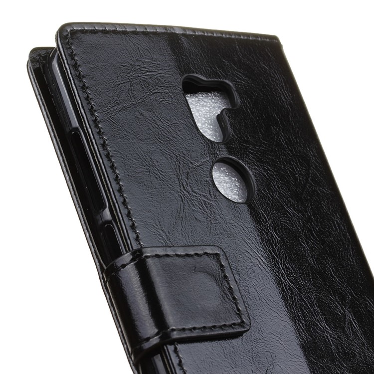 Crazy Horse Leather Wallet Case for Xiaomi Mi 5s Plus - Black-7