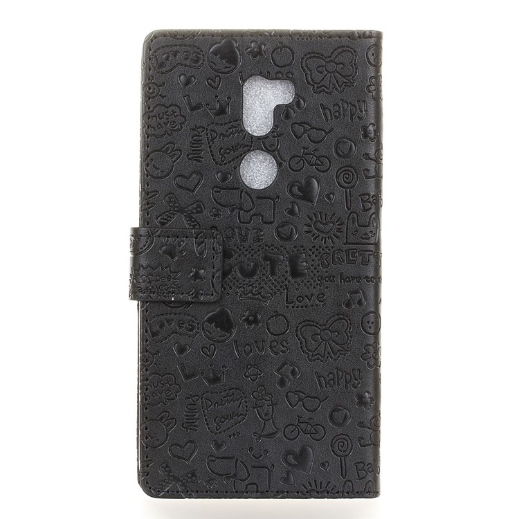 Cartoon Graffiti Wallet Phone Case (PU Leather + TPU) for Xiaomi Mi 5s Plus - Black-2