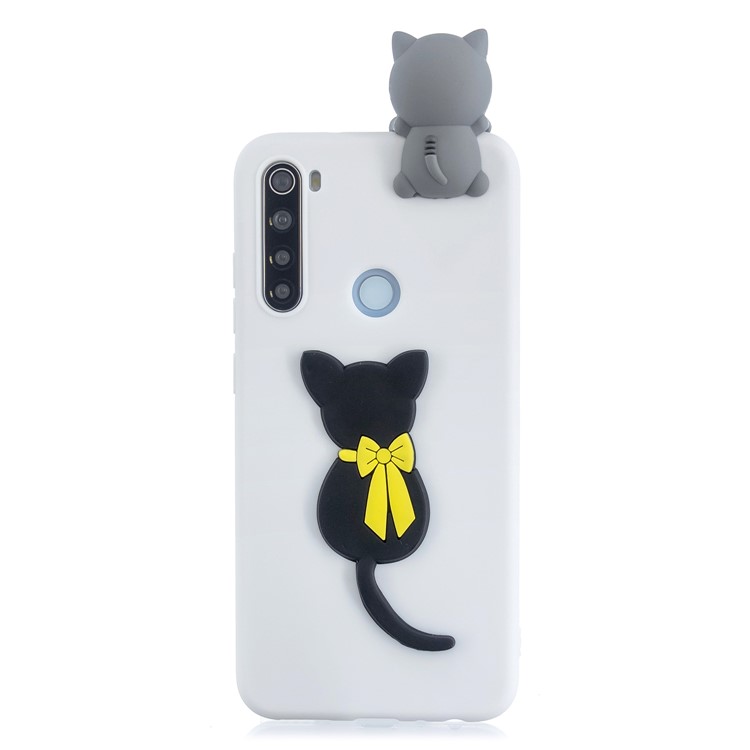 Decoración de Muñecas de Animales 3D TPU Cubierta de Caja de Fondo Para Xiaomi Redmi Nota 8T - Gato