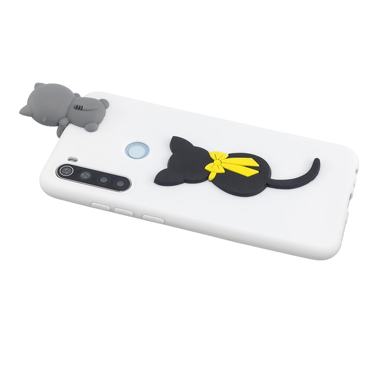 Decoración de Muñecas de Animales 3D TPU Cubierta de Caja de Fondo Para Xiaomi Redmi Nota 8T - Gato