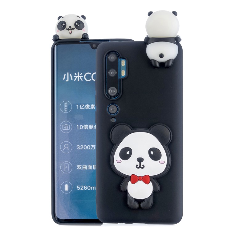 3D Animal Doll Decor TPU Back Case Cover for Xiaomi Mi Note 10 - Panda-1