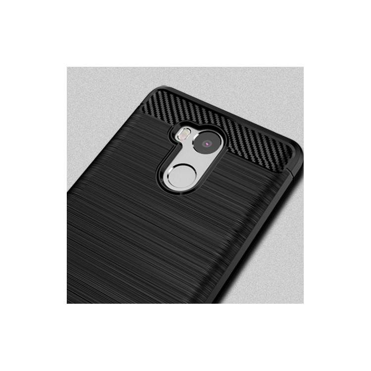 IPAKY Shockproof Brushed TPU Gel Shell Case for Xiaomi Redmi 4 - Black-3