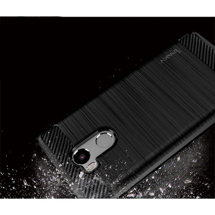 IPAKY Shockproof Brushed TPU Gel Shell Case for Xiaomi Redmi 4 - Black-4