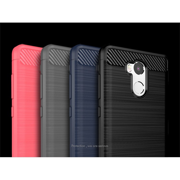 IPAKY Shockproof Brushed TPU Gel Shell Case for Xiaomi Redmi 4 - Black-8