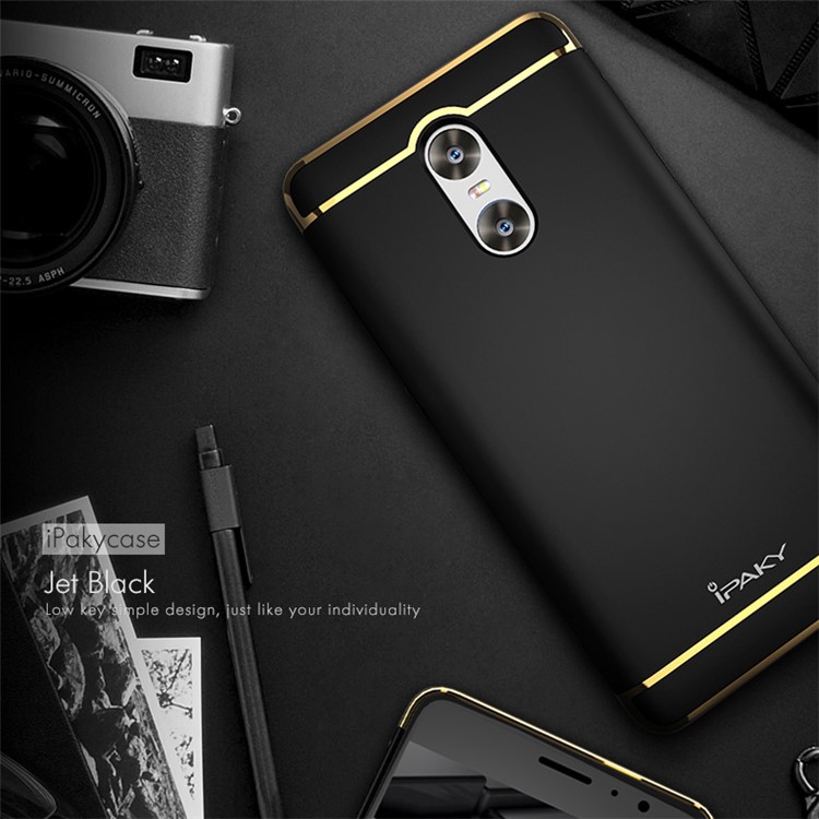 IPAKY 3-In-1 Plating PC Hard Phone Case for Xiaomi Redmi Pro - Black-4