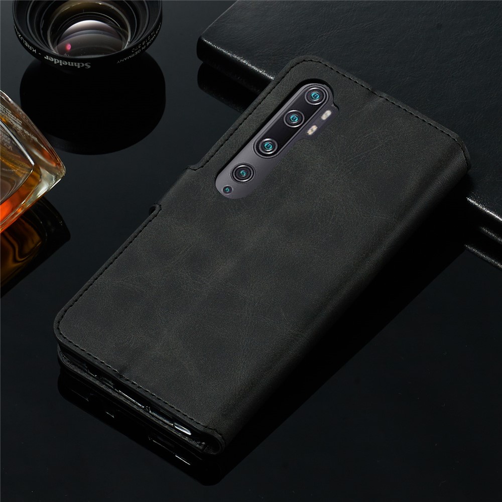 Case de Teléfono de Cuero Flip de Billetera Para Xiaomi Mi Note 10 / Mi CC9 Pro / Mi Nota 10 Pro - Negro