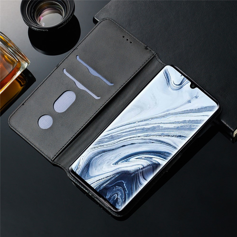 Case de Teléfono de Cuero Flip de Billetera Para Xiaomi Mi Note 10 / Mi CC9 Pro / Mi Nota 10 Pro - Negro