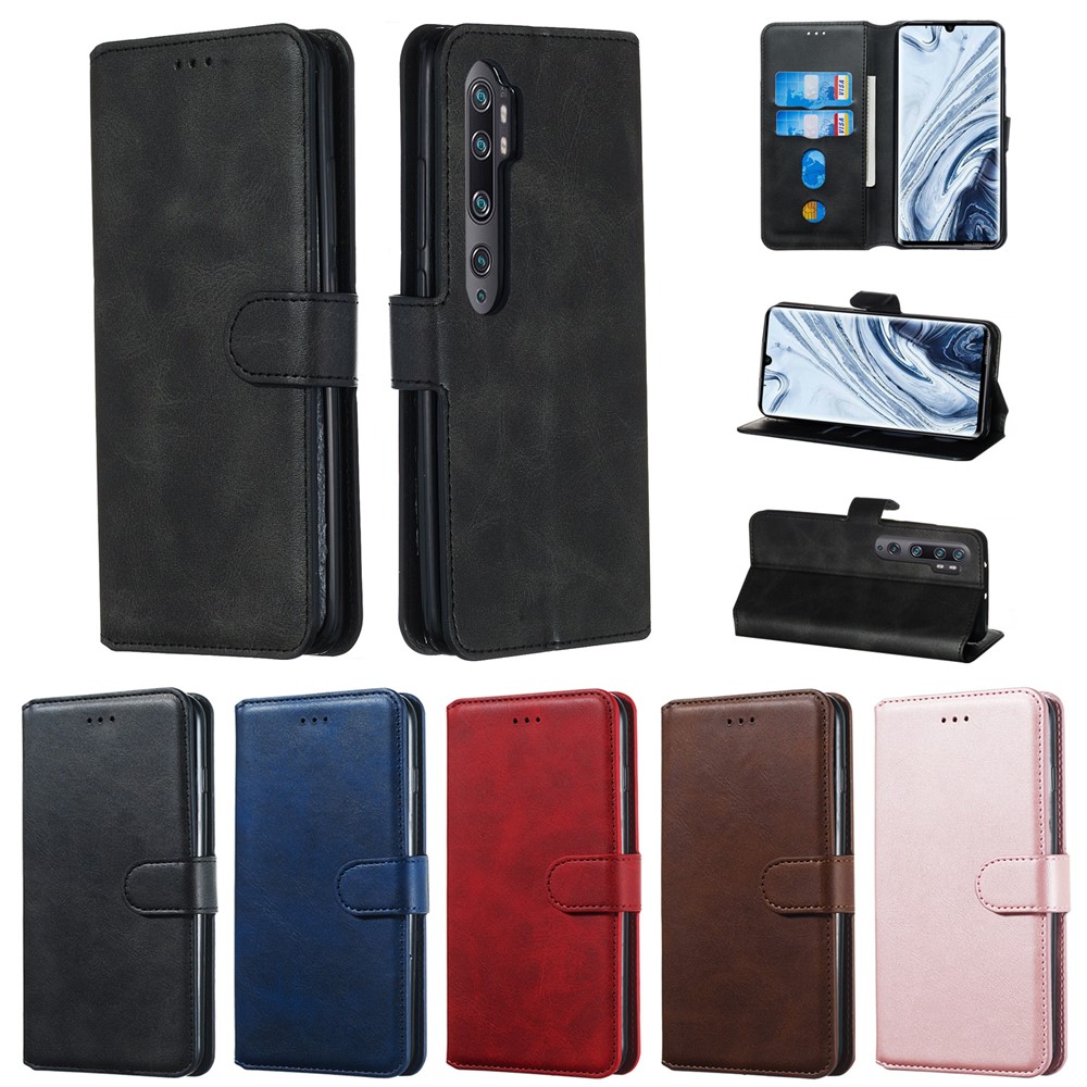 Portefeuille Stand Flip Leather Téléphone Pour Xiaomi Mi Note 10 / Mi Cc9 Pro / Mi Note 10 Pro - le Noir