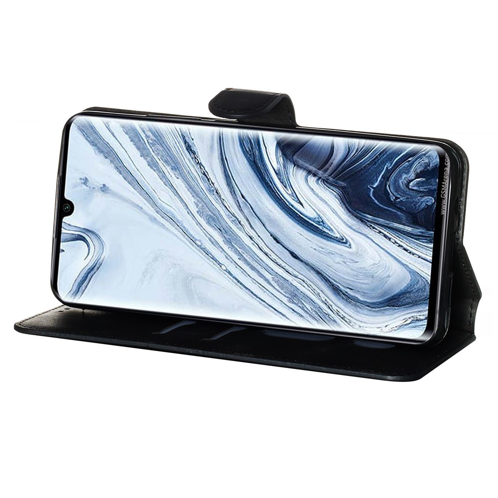 Caixa de Telefone de Couro Flip -stand Para Xiaomi Mi Nota 10 / Mi CC9 Pro / Mi Note 10 Pro - Preto