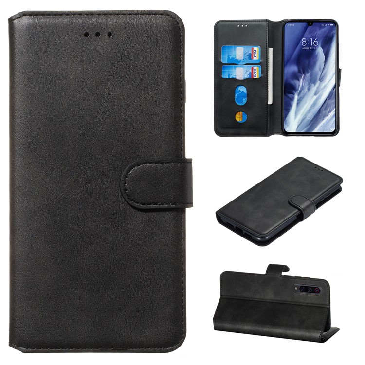 Leather Stand Case with Card Slots for Xiaomi Mi 9 Pro - Black-1