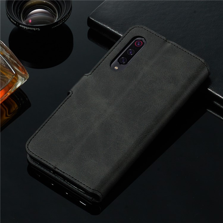 Leather Stand Case with Card Slots for Xiaomi Mi 9 Pro - Black-14