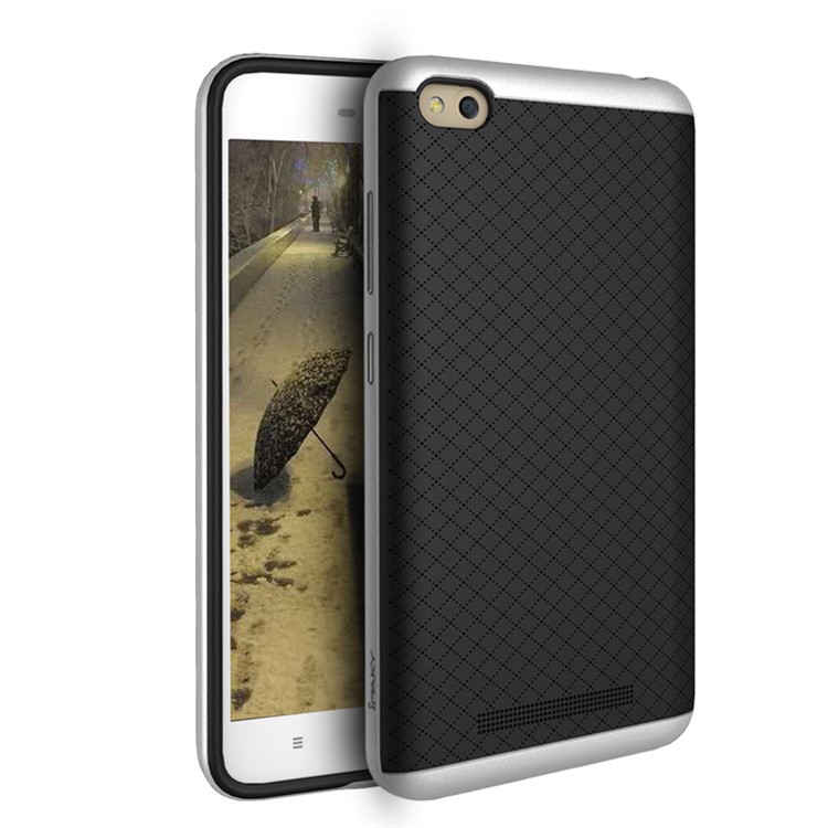 IPAKY PC Frame + TPU Back Hybrid Case for Xiaomi Redmi 4a - Silver-1