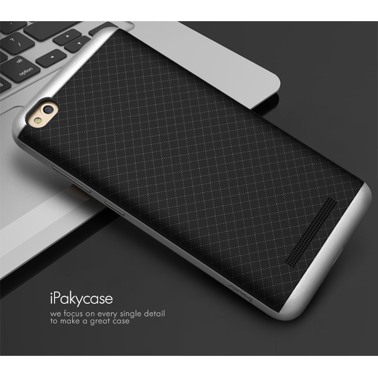 IPAKY PC Frame + TPU Back Hybrid Case for Xiaomi Redmi 4a - Silver-5