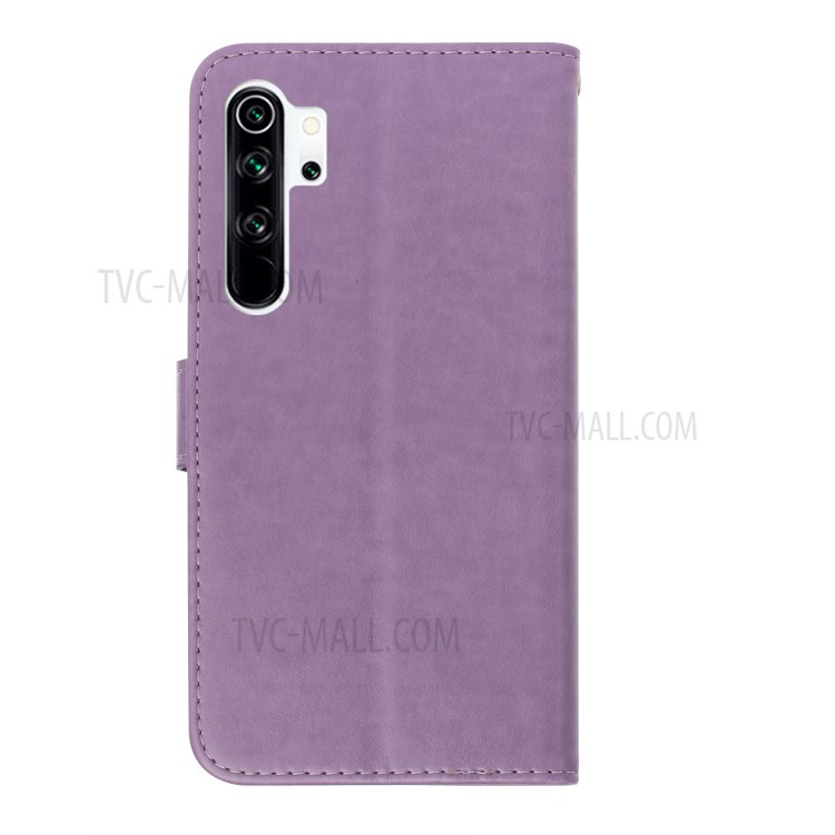 Imprint Plum Blossom Magnetic Leather Stand Case for Xiaomi Redmi Note 8 Pro - Purple-3