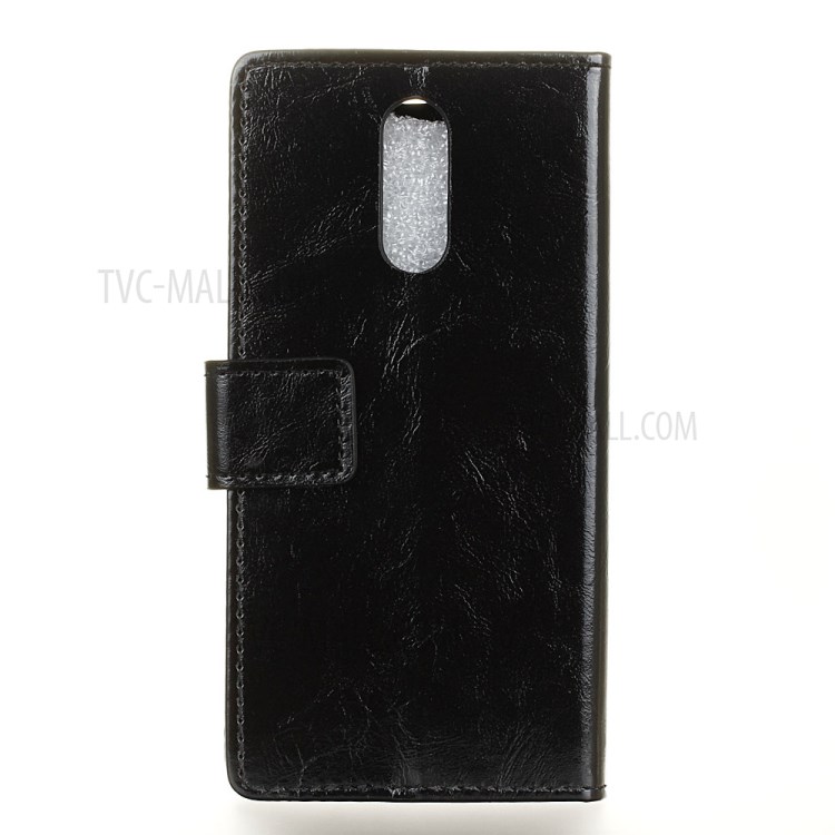 Crazy Horse Leather Stand Case with Card Slots for Xiaomi Redmi K30 - Black-2