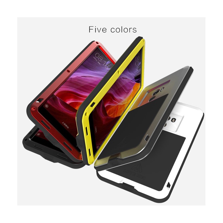LOVE MEI for Xiaomi Mi Mix Powerful Mobile Case Metal + Silicone + Tempered Glass Materials Drop-proof Shockproof Dust-proof - Black-13
