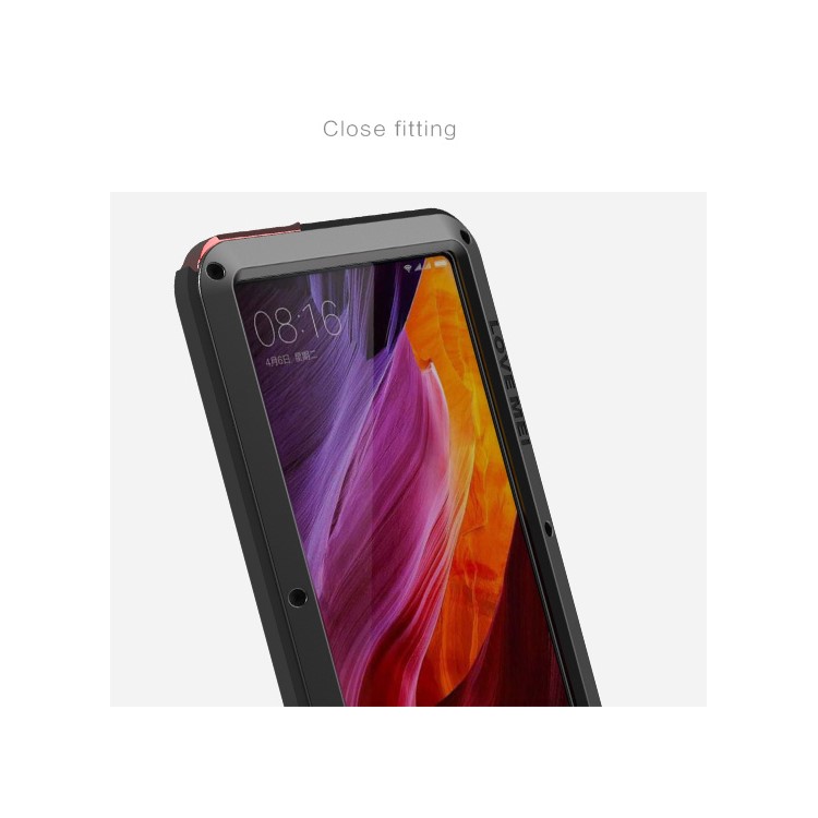 LOVE MEI for Xiaomi Mi Mix Powerful Mobile Case Metal + Silicone + Tempered Glass Materials Drop-proof Shockproof Dust-proof - Black-6