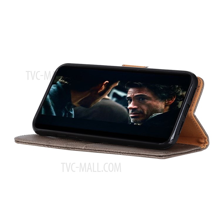 Хазне Кошелек Стенд Кожа Сотовый Телефон Крышку Корпуса Для Xiaomi Ми Cc9e / Xiaomi Ми A3 - Цвет Хаки-8