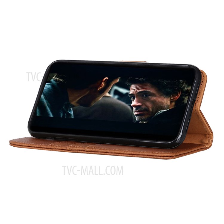 Chave de Celular de Couro Khazneh Stand Caso de Celular Para Xiaomi Mi Cc9e / Xiaomi Mi A3 - Castanho-8