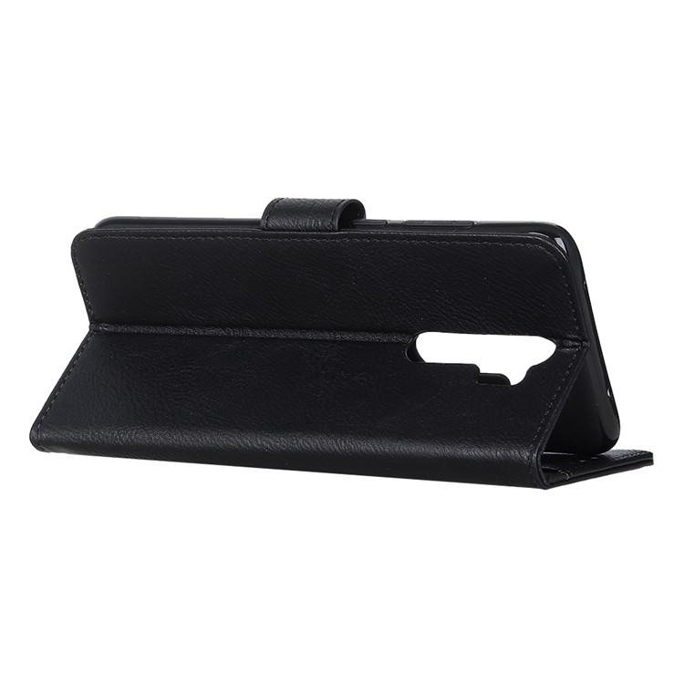 Cubierta de Cubierta de Teléfono Celular de Cuero Khazneh Wallet Para Xiaomi Redmi Note 8 Pro - Negro