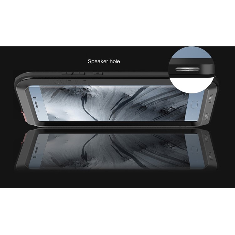LOVE MEI Powerful Mobile Case for Xiaomi Mi Note 2 Drop-proof Shockproof Dust-proof (Metal + Silicone + Tempered Glass) - Black-10