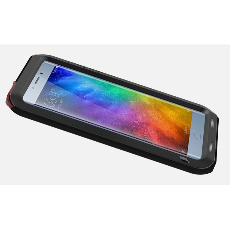 LOVE MEI Powerful Mobile Case for Xiaomi Mi Note 2 Drop-proof Shockproof Dust-proof (Metal + Silicone + Tempered Glass) - Black-12