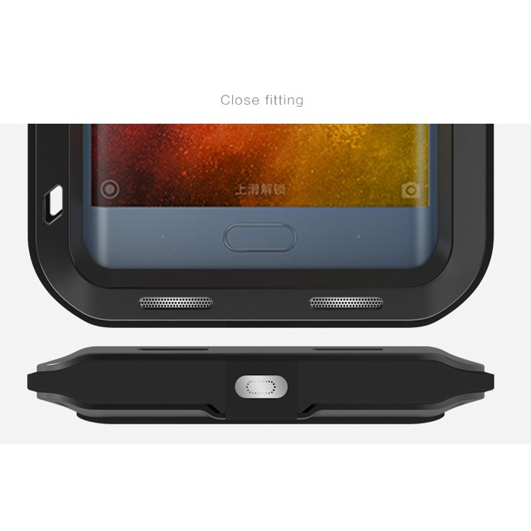 LOVE MEI Powerful Mobile Case for Xiaomi Mi Note 2 Drop-proof Shockproof Dust-proof (Metal + Silicone + Tempered Glass) - Black-5