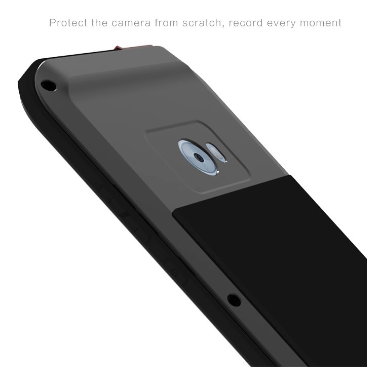 LOVE MEI Powerful Mobile Case for Xiaomi Mi Note 2 Drop-proof Shockproof Dust-proof (Metal + Silicone + Tempered Glass) - Black-9