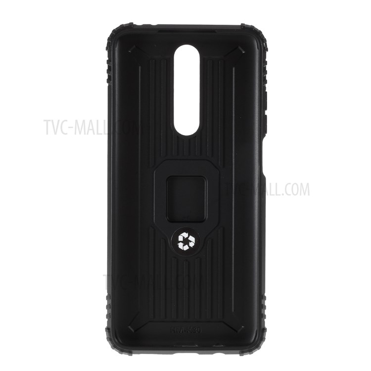 With Finger Ring Kickstand Shockproof TPU Case for Xiaomi Redmi K30 - Black-3