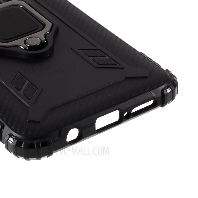 With Finger Ring Kickstand Shockproof TPU Case for Xiaomi Redmi K30 - Black-6