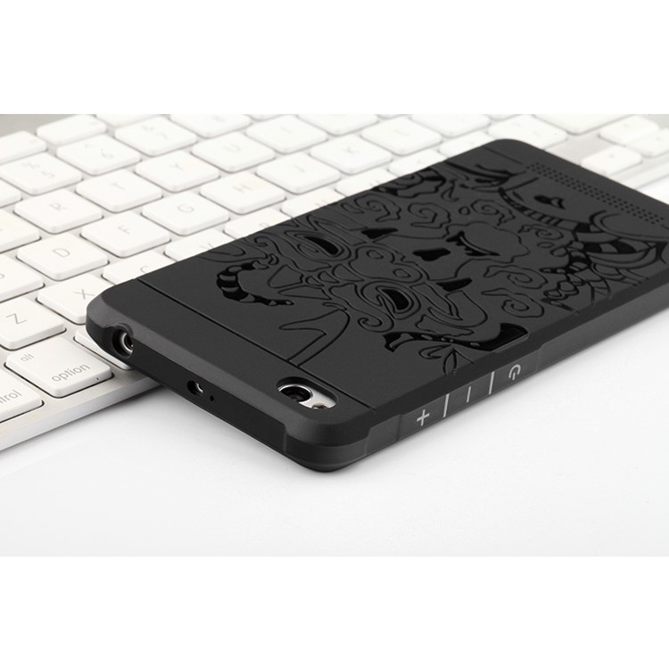 Auspicious Dragon Pattern Drop-proof Imprint TPU Case for Xiaomi Redmi 4a - Black-4